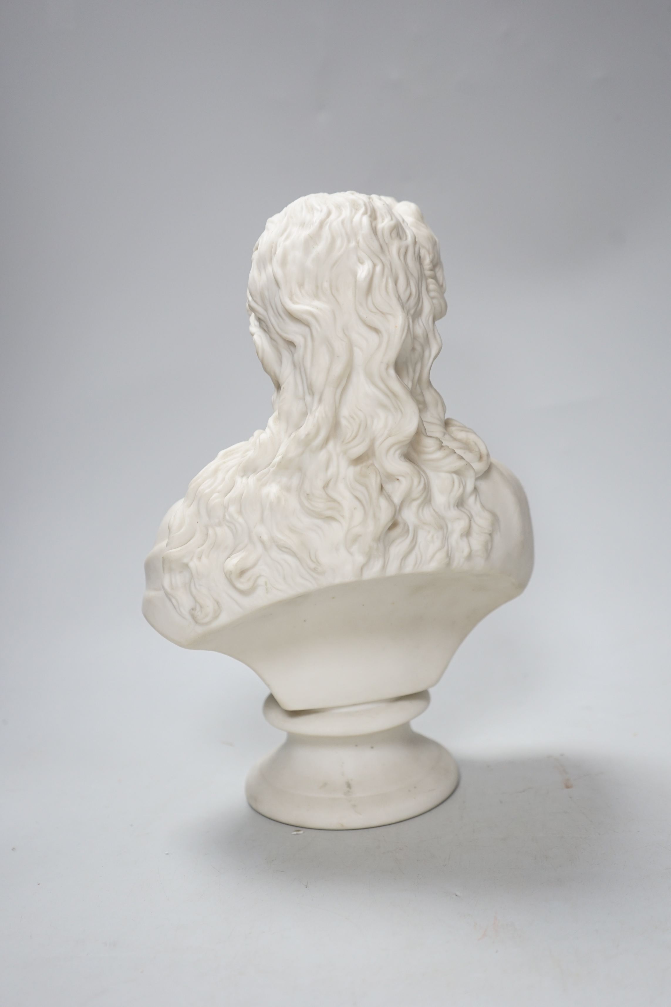 A Victorian parian bust of a lady, 28cm - Image 3 of 3