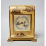 A Mappin & Webb chinoiserie mantel timepiece, 20cm