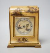 A Mappin & Webb chinoiserie mantel timepiece, 20cm