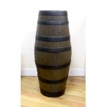 A French iron bound wine barrel, 79cm high