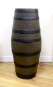 A French iron bound wine barrel, 79cm high