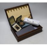 A Dupont Japanese lacquer lighter, various fountain pens, etc.