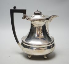 A George V silver hot water pot, Mappin & Webb, Birmingham, 1918, gross weight 15oz.