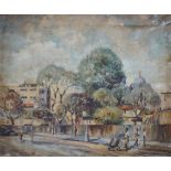 J. Rendell, oil on canvas, 'Behind Meikles Hotel, Rhodesia', signed and inscribed, 60 x 50cm,