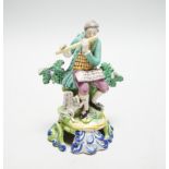 A Staffordshire pearlware musician figure group, c.1820, 16cm