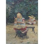 Jan Harm Weyns (Dutch 1864-1945), oil on canvas, Children at play, signed, Amsterdam label verso, 46