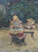 Jan Harm Weyns (Dutch 1864-1945), oil on canvas, Children at play, signed, Amsterdam label verso, 46