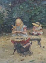 Jan Harm Weyns (Dutch 1864-1945), oil on canvas, Children at play, signed, Amsterdam label verso, 46