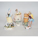 A group of continental porcelain figures, groups and ornaments