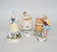 A group of continental porcelain figures, groups and ornaments