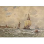 Ella Margaret King (b.1845), oil on board, Shipping scene, signed and dated 1900, 34 x 24cm