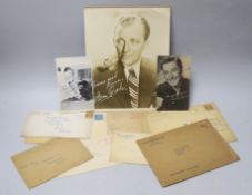 A Bing Crosby autographed letter with original envelope and other Hollywood related items