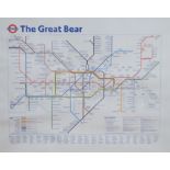 After Simon Patterson (b.1967) colour lithograph, comical tube map, 'The Great Bear', 78 x 59cm