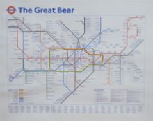 After Simon Patterson (b.1967) colour lithograph, comical tube map, 'The Great Bear', 78 x 59cm