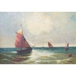 After William Edward Webb (1862-1903), oil on canvas, 'Haddock boats in the Moray Firth', signed and