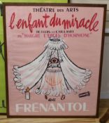 Theatre des Arts, L'enfant du Miracle, Frenantol, original artwork for poster design, 110cm x 88cm