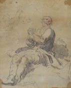 After Carlo Marratti (1625-1713), pen, ink and wash, St. Peter, inscribed on the mount ‘’Given by
