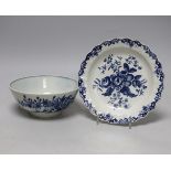 A Worcester Three Flowers pattern bowl and a Pine Cone pattern plate