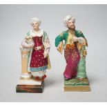 A pair of Paris porcelain figural scent bottles, in the form of an Ottoman man and woman, 20cm