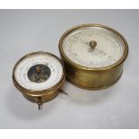 A Short and Mason aneroid barometer and another