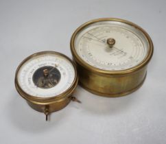 A Short and Mason aneroid barometer and another