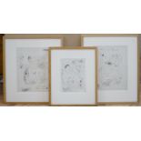 Marcel Vertes (French 1895-1961), Three erotic lithographs, c.1925 including one inscribed verso '