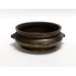 A 19th century Chinese bronze censer, 18cm