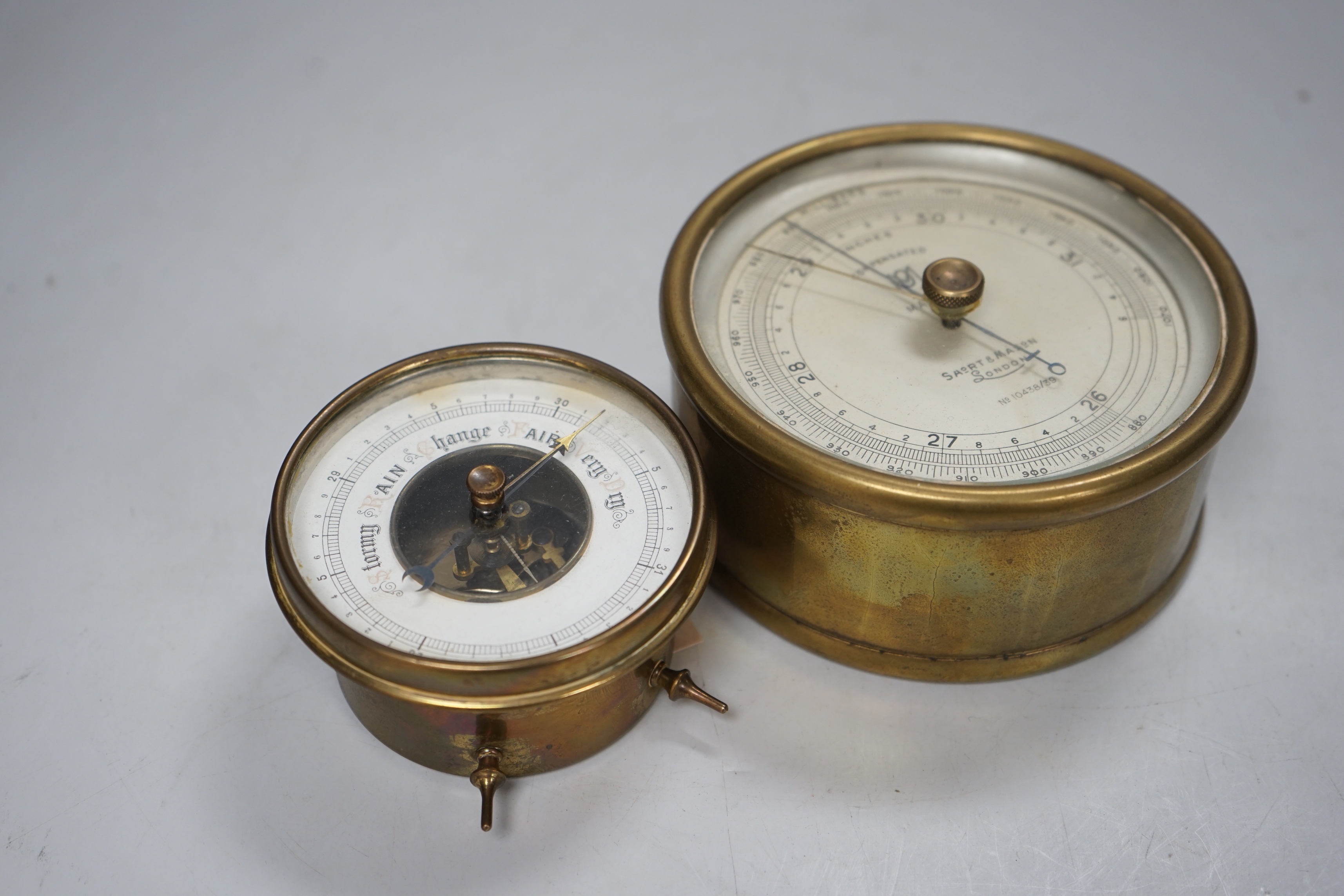 A Short and Mason aneroid barometer and another - Image 3 of 3