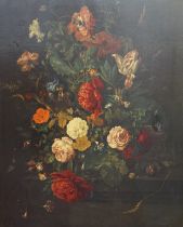 After Jan Davidsz. de Heem (1606-1684) Dutch oileograph on canvas, Still life of flowers, 84 x 67cm