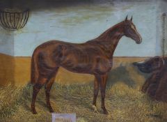 T Whitby (19th/20th century British), oil on canvas, Study of the Racehorse 'Pretty Polly' in