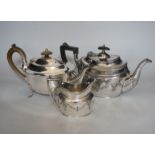 A large collection of plated wares including tea and coffee pots etc