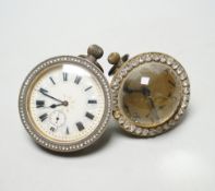 Two early 20th century French paste set globe timepieces.