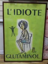 Theatre Antoine L'idiote Glutaminol, original artwork for poster design, 120cm x 79cm