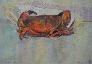 William de Belleroche (1913-1969), mixed media, Study of a crab, signed and dated 1962, 68 x 48cm