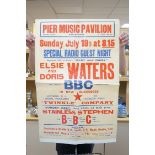 Seven 1940s unframed posters, Pier Music Pavilion, Eastbourne, including; ‘Elsie and Doris