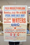 Seven 1940s unframed posters, Pier Music Pavilion, Eastbourne, including; ‘Elsie and Doris