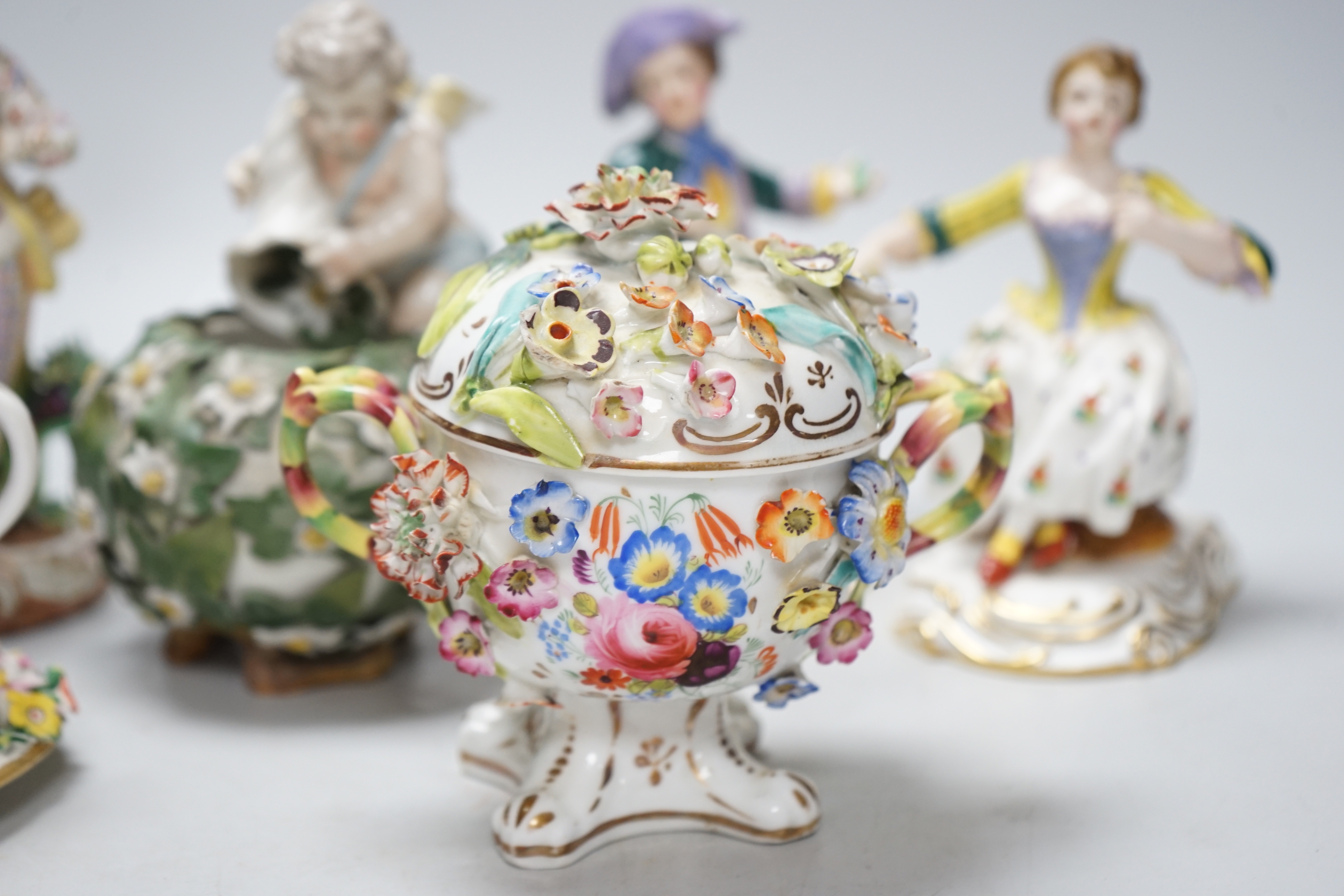 Six pieces of ornamental porcelain including Minton, Crown Derby etc, - Image 5 of 10