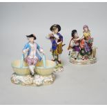 A group of continental porcelain figures, tallest 23cm