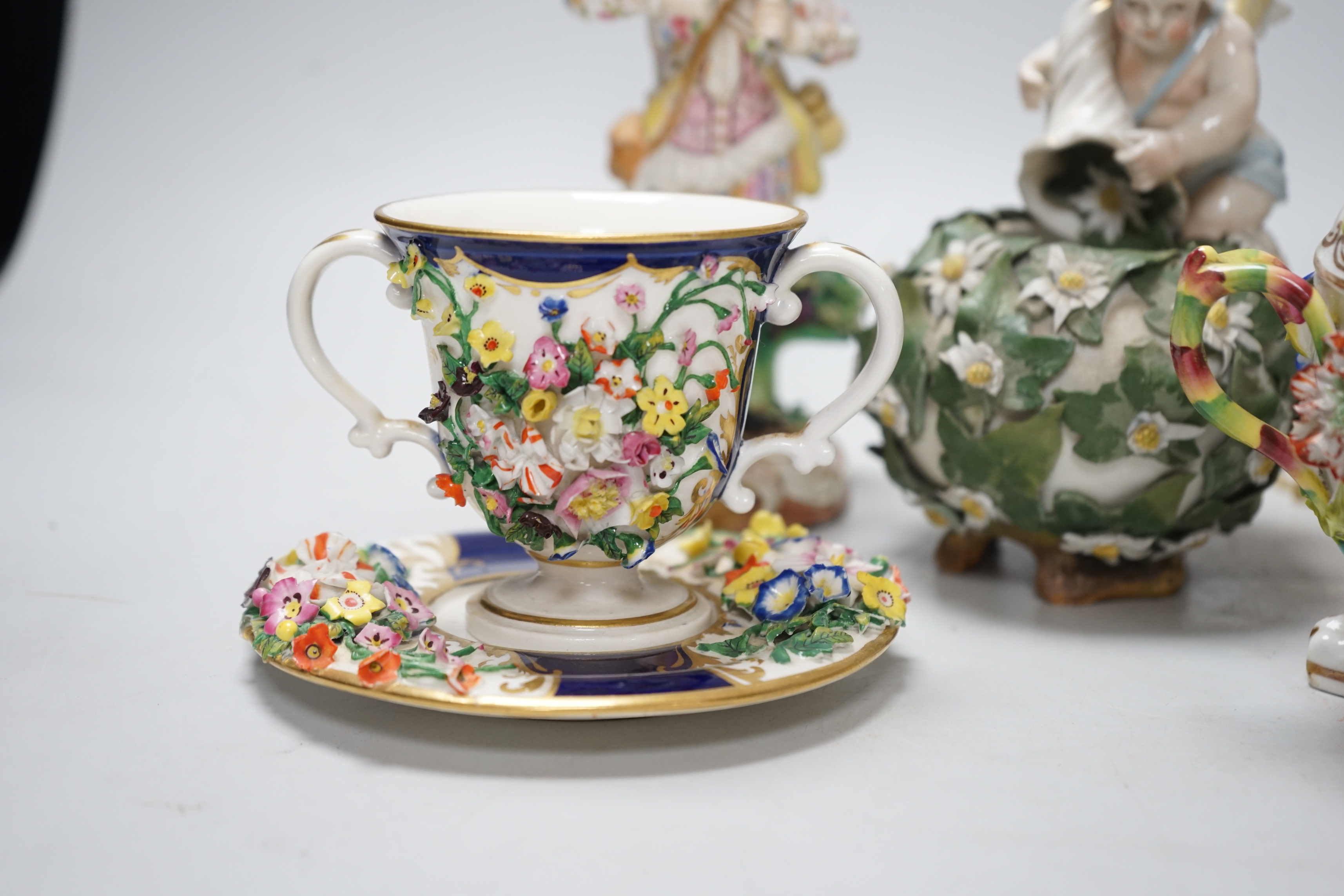 Six pieces of ornamental porcelain including Minton, Crown Derby etc, - Image 4 of 10