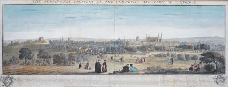 After Samuel and Nathaniel Buck (1696-1779) 18th century hand coloured engraving, 'The North West
