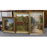 Three 19th/20th century oils on board, including one in the style of Thomas Gainsborough (1727-