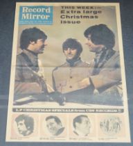 A pair of framed ‘Record Mirror’ weekly pop newspaper covers - Jimi Hendrix and The Beatles