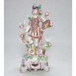 A Bow porcelain figure of a gladiator, c.1765-70, 30cm high