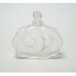 A Lalique ‘Deux Fleur’ glass scent bottle, 9.5cm wide