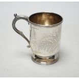 A Victorian silver christening mug with presentation inscription 'F.E.G. Newland from W. Grant