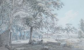 Paul Sandby (1731-1809) watercolour, 'The Woodyard, Windsor Great Park', Guildhall Art Gallery