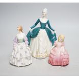 Nine figures by Doulton, Coalport, etc. including; Dimity, Ascot, Regal Lady, Sunday Morning, etc,