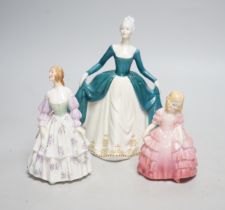 Nine figures by Doulton, Coalport, etc. including; Dimity, Ascot, Regal Lady, Sunday Morning, etc,