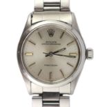 A gentleman's early 1970's stainless steel mid-size Rolex Oyster Speedking precision wrist watch, on