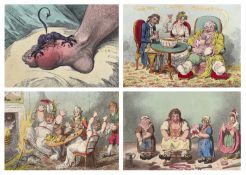 James Gillray (English, 1756-1815) ‘’The Gout’’, dated 1799, 258 x 355mm. BM Satires 9448;‘‘Punch